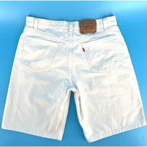 90s Levis 550 white jorts denim jean shorts 1990s vintage
